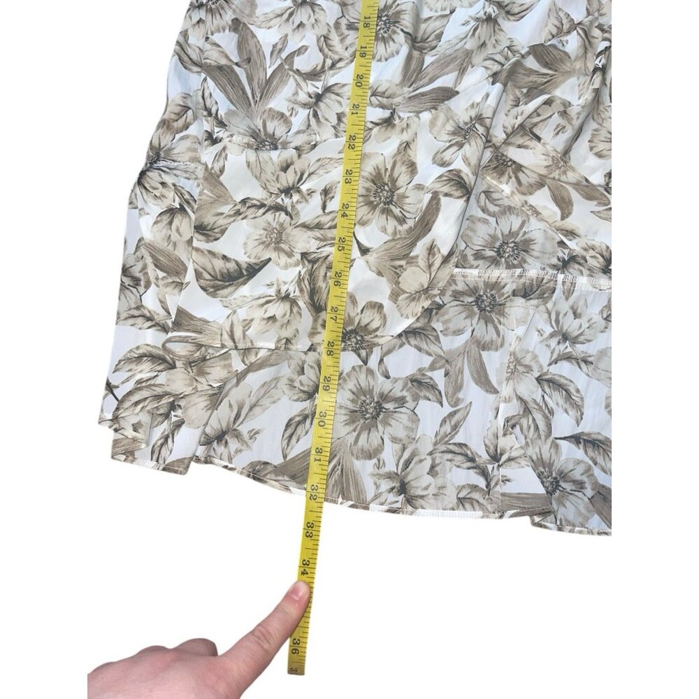 J JILL Women's Large Petite Ruffled Hi-Low Skirt Floral Print - Picture 6 of 11